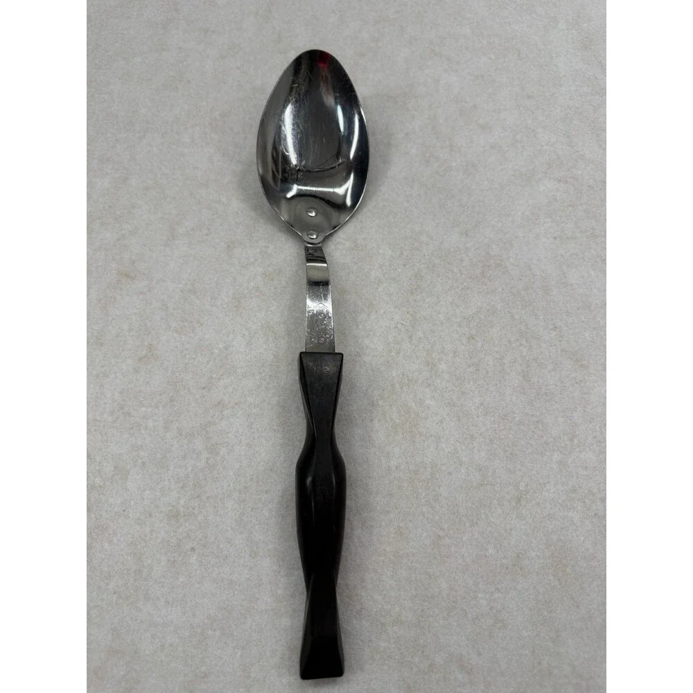 CUTCO Lot of 5 Serving Utensils Black Handles 17KD 17JI Slot Spoon Turner Whisk
